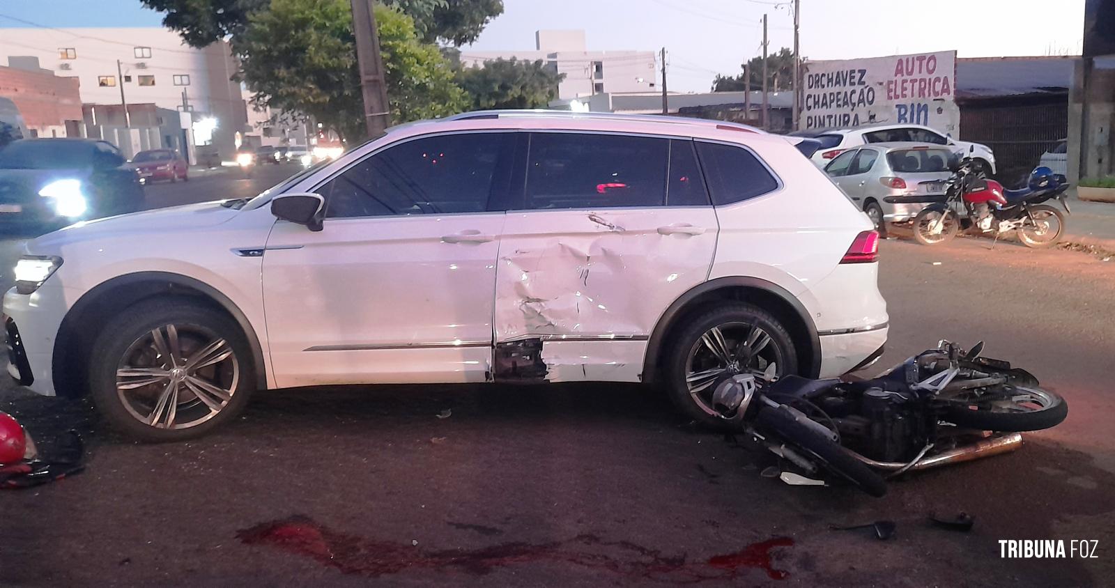 SAMU socorre motociclista gravemente ferido após colisão na Av. Javier Koelbel 