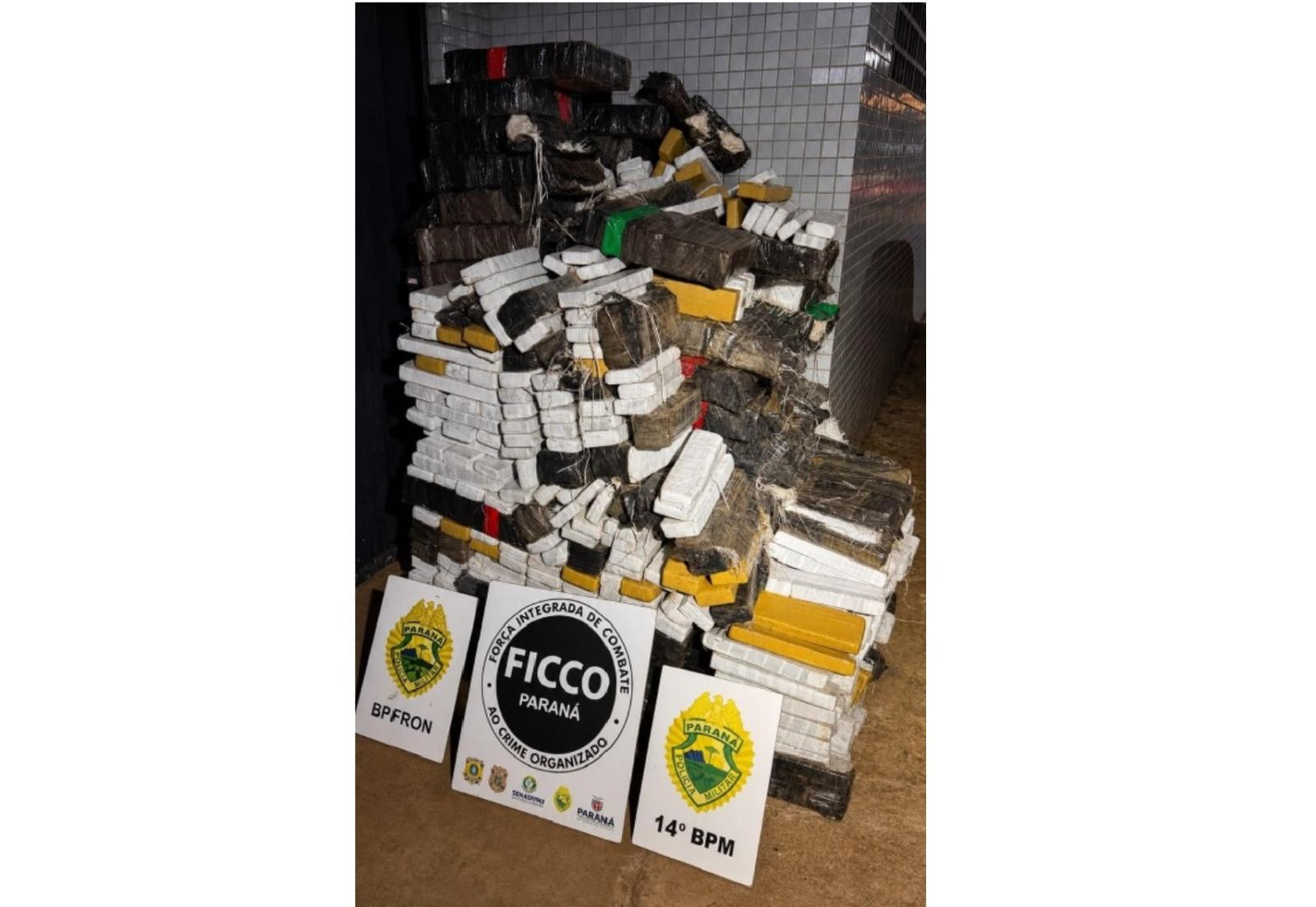 Ação integrada apreende 1.079 Kg de maconha e prende suspeito em São Miguel do Iguaçu