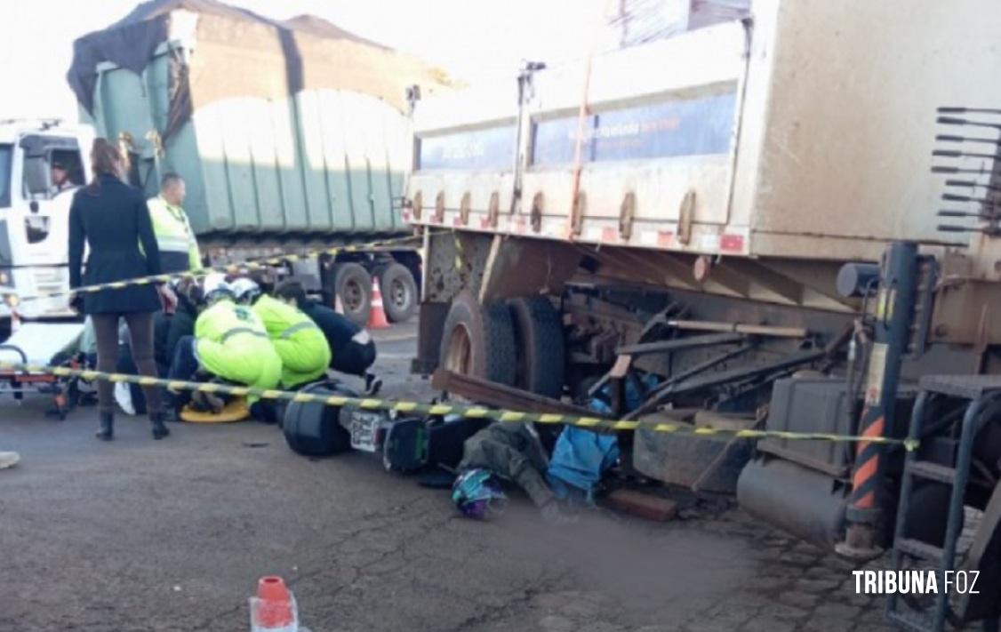 Acidente entre caminhão e moto resulta em morte na BR-277 em Matelândia