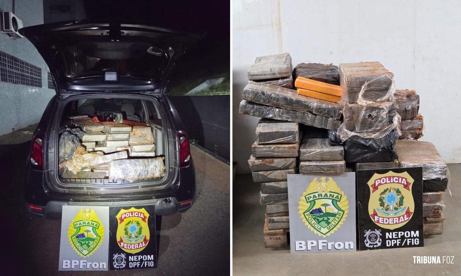 BPFRON e Polícia Federal apreendem 579,9 Kg de maconha em Itaipulândia