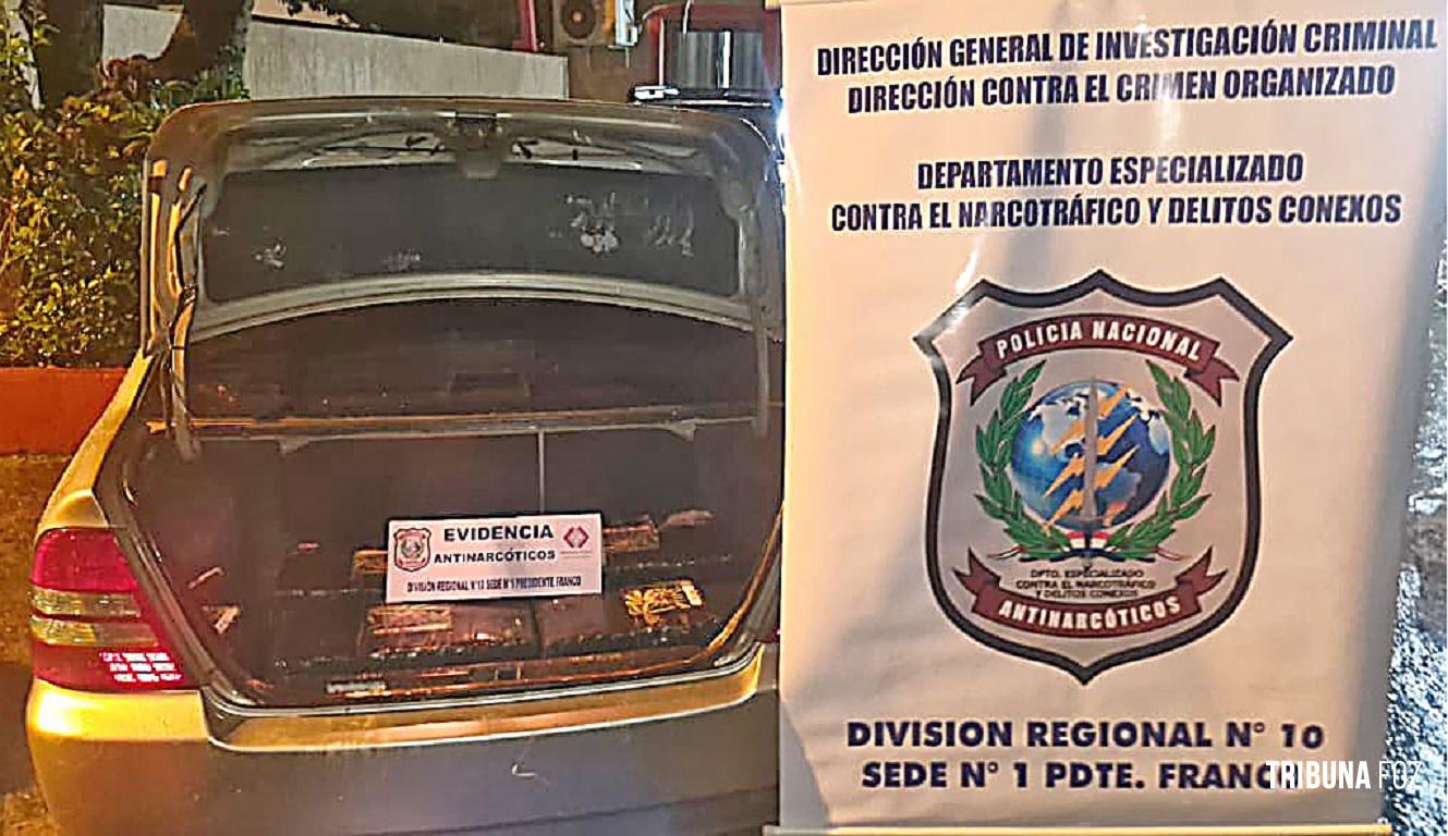 Carro com mais de 109 quilos de maconha é encontrado abandonado em Presidente Franco