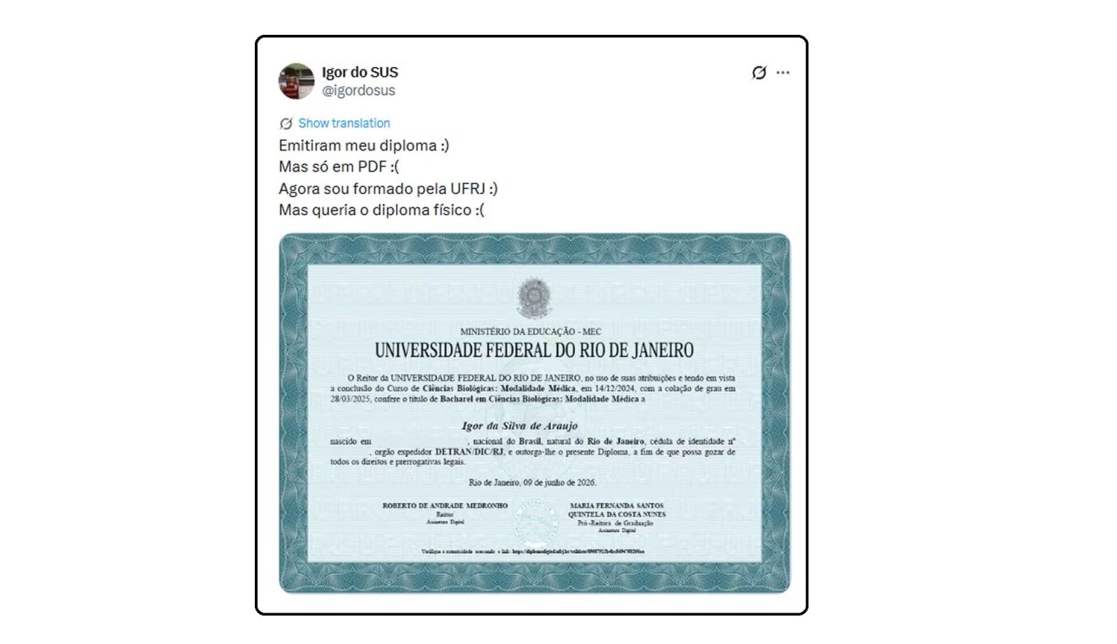 "Emitiram meu diploma da faculdade, mas só em PDF": Por que o MEC acabou com a versão em papel?