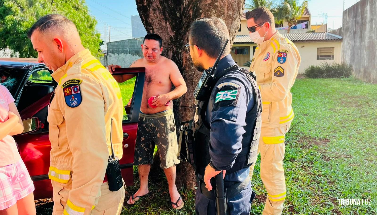 Homem é agredido após, segundo relato, tentar atropelar motociclista 