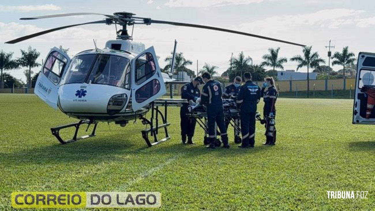 Idoso de Santa Helena com problemas cardíacos é transferido de helicóptero para hospital de referência