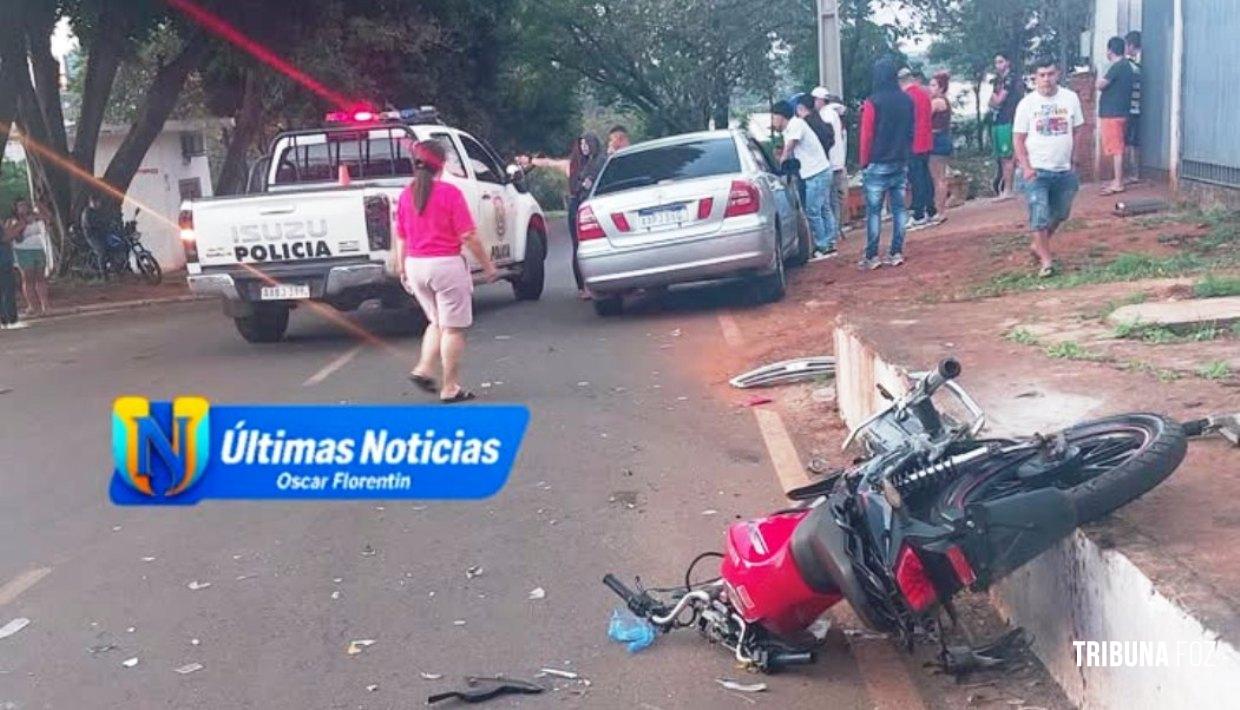 Jovem motociclista morre após ser atropelado por carro em Presidente Franco no Paraguai