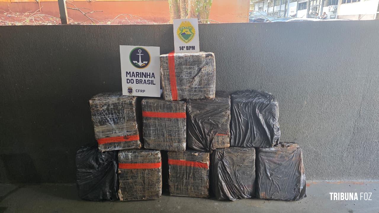 Militares do CHOQUE apreende 279 quilos de maconha em ação conjunta com a Marinha do Brasil em Foz do Iguaçu