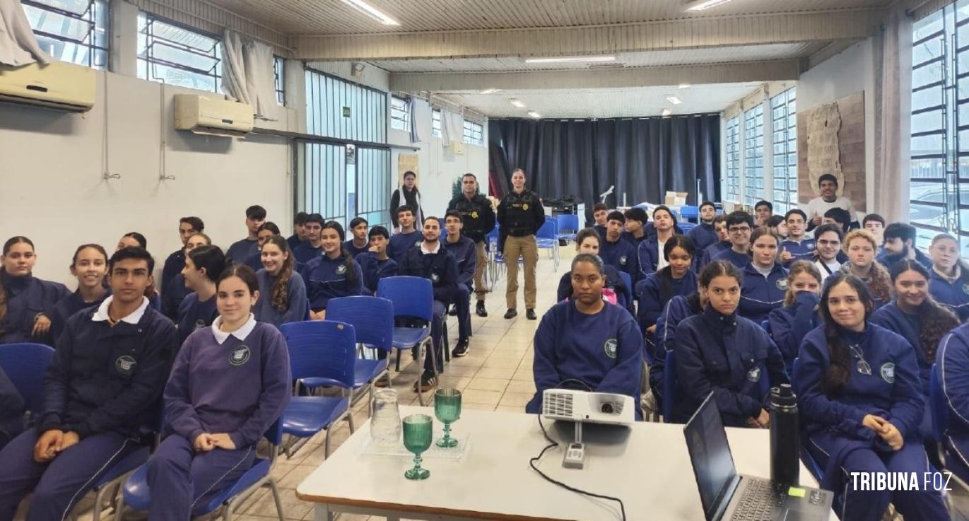 Patrulha Maria da Penha da PM promove palestras de prevenção à violência doméstica em São Miguel do Iguaçu