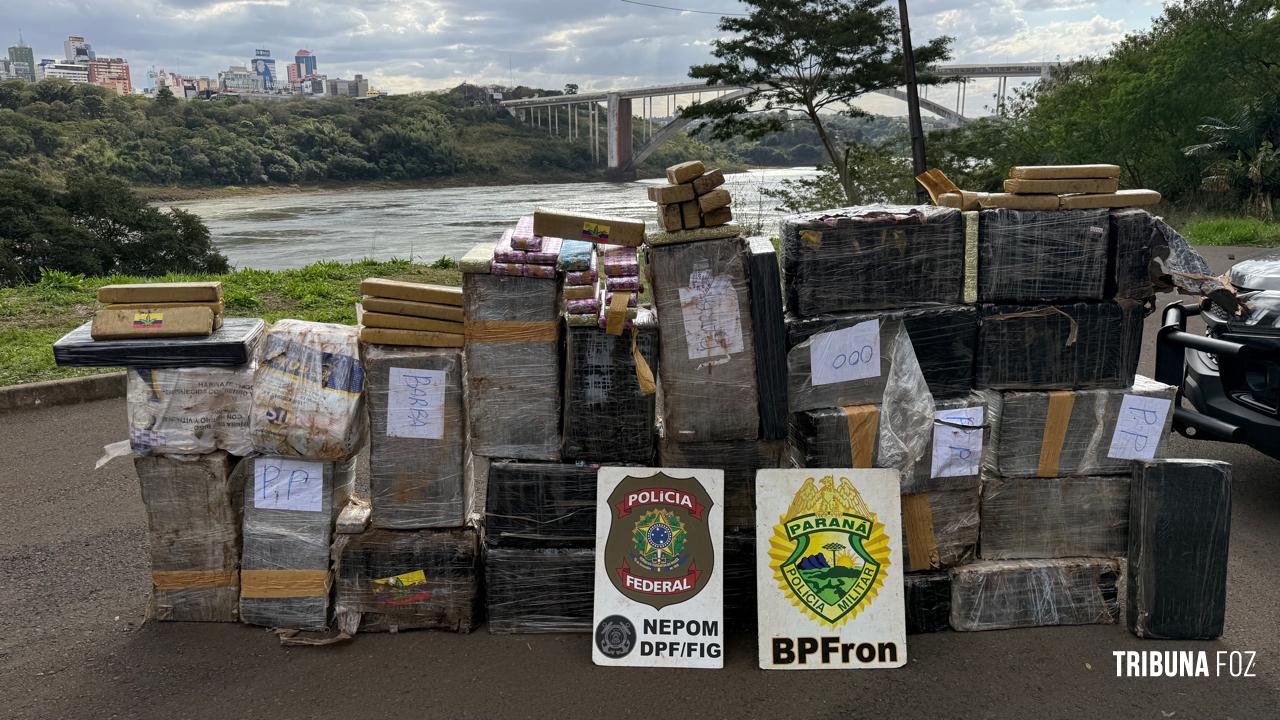 PF e PM fazem apreensão de 621 Kg de maconha em Foz do Iguaçu