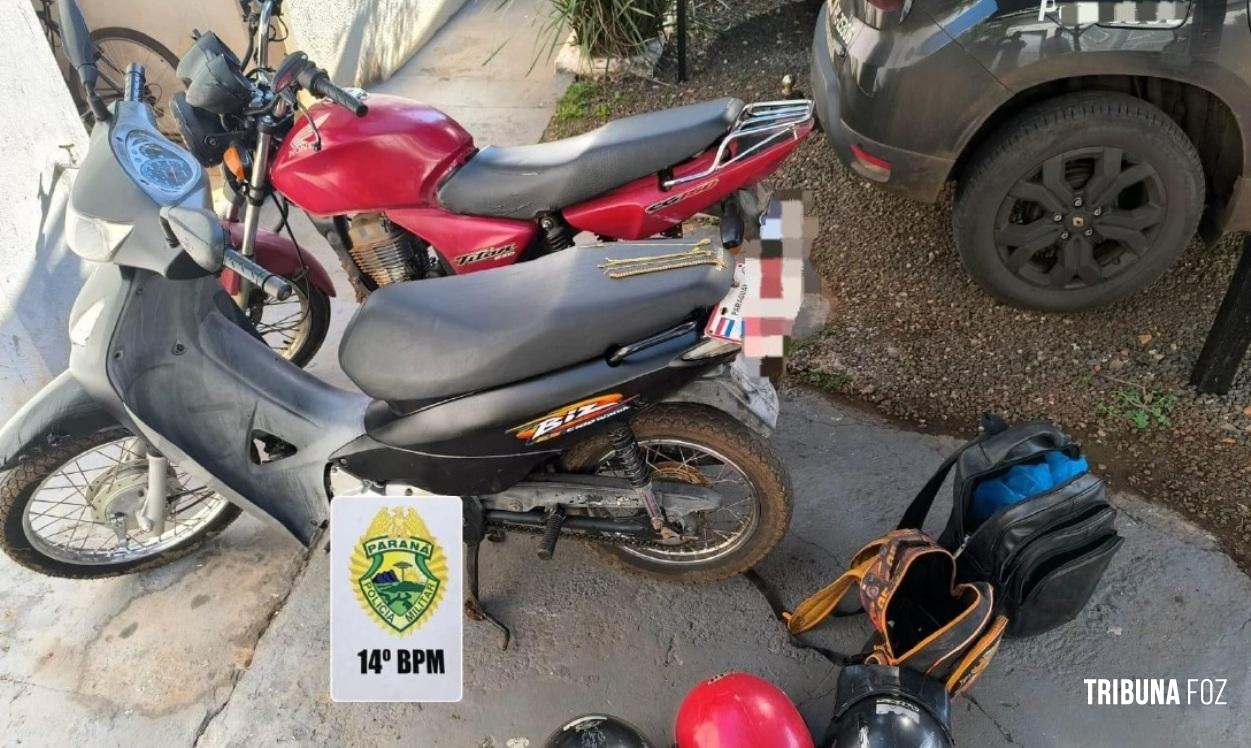 PM e PC recuperam motocicletas furtadas e prendem homem por receptação em São Miguel do Iguaçu