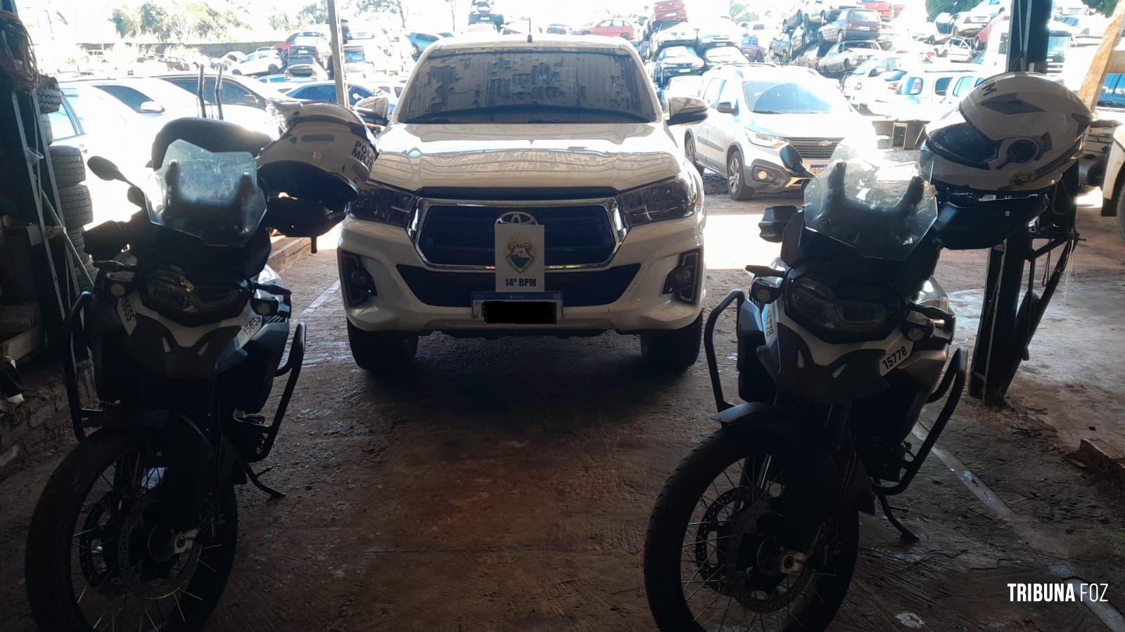 PM recupera veículo furtado minutos após o crime no Bairro Parque Presidente I, em Foz do Iguaçu