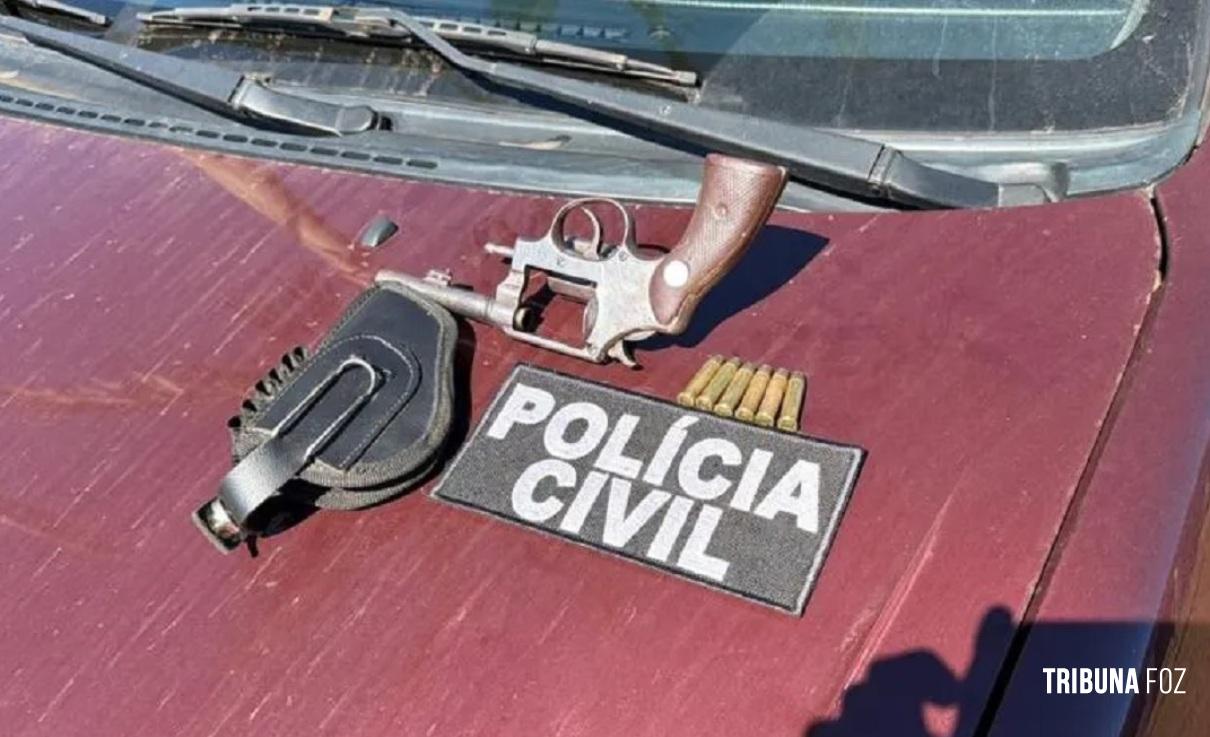 Policia Civil de Matelândia prende homem em flagrante por porte ilegal de arma de fogo