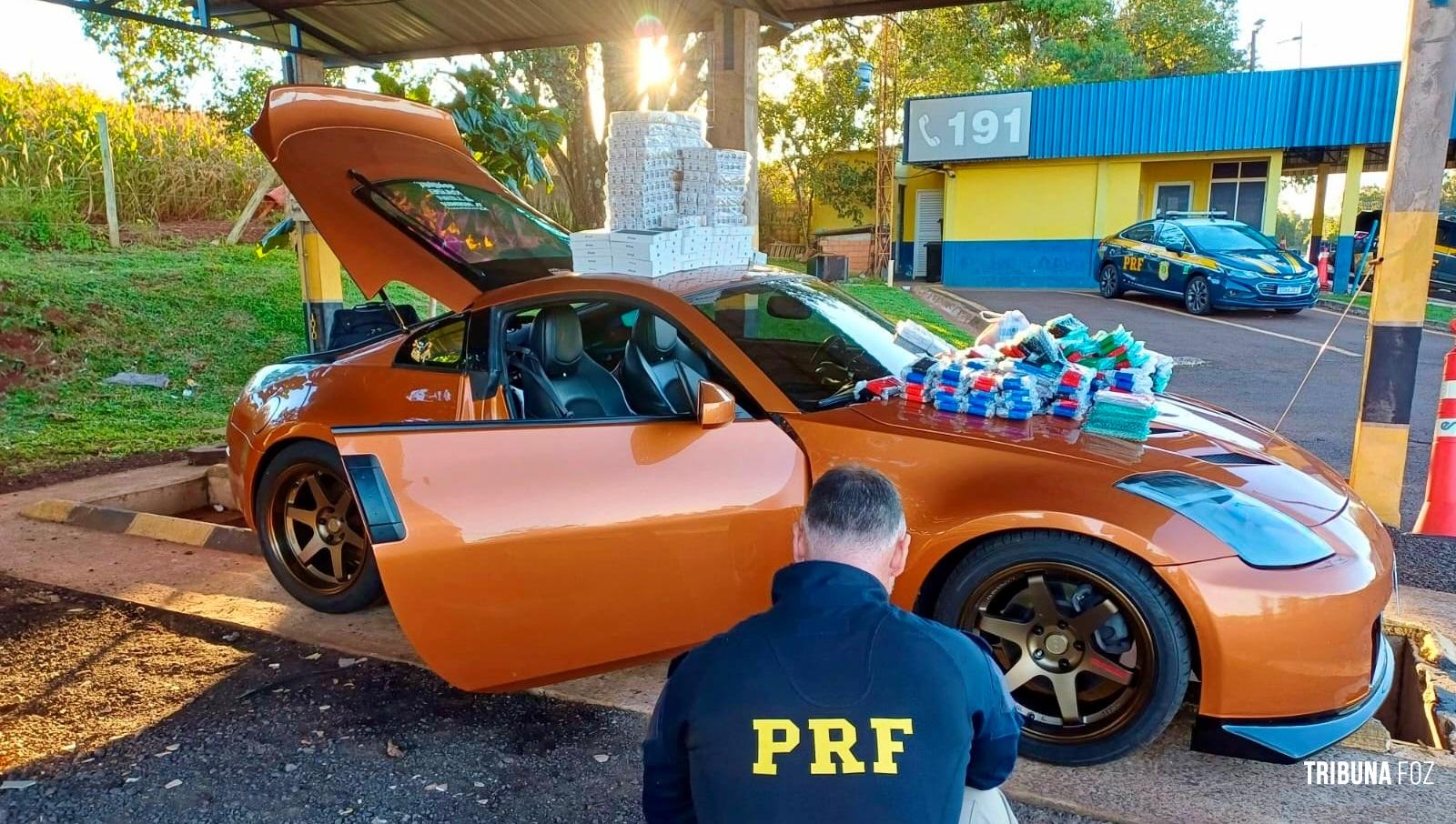 PRF apreende celulares e medicamentos emagrecedores escondidos em compartimento oculto de veículo esportivo na BR-277 em Céu Azul