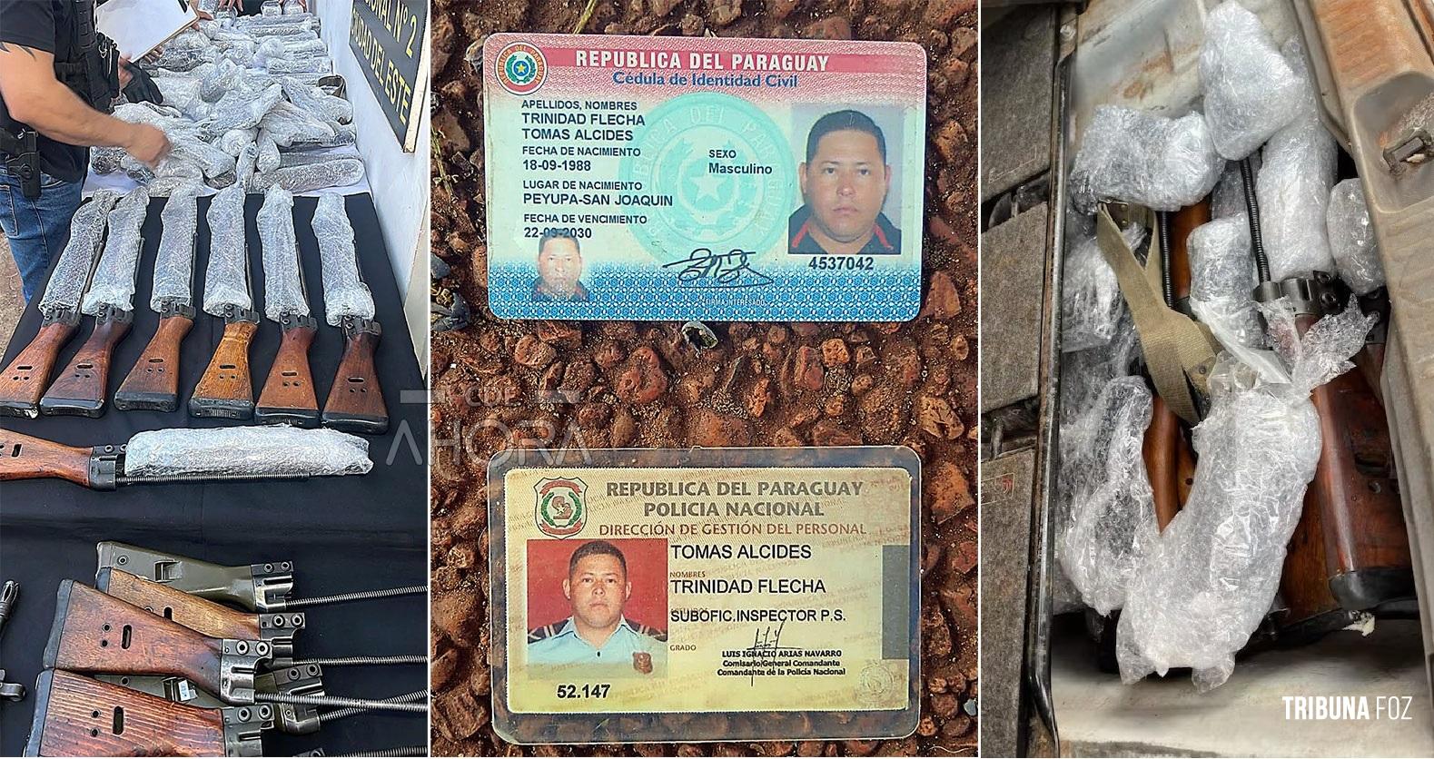 Suboficial da Polícia Nacional do Paraguai é preso com 20 fuzis escondidos em fundo falso