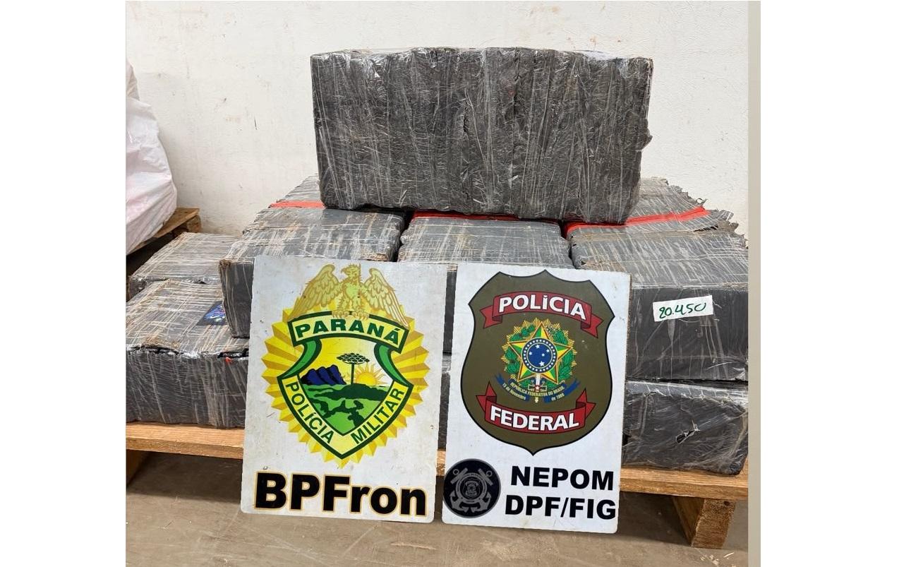 BPFRON e PF apreendem 153,9 Kg de maconha em Foz do Iguaçu