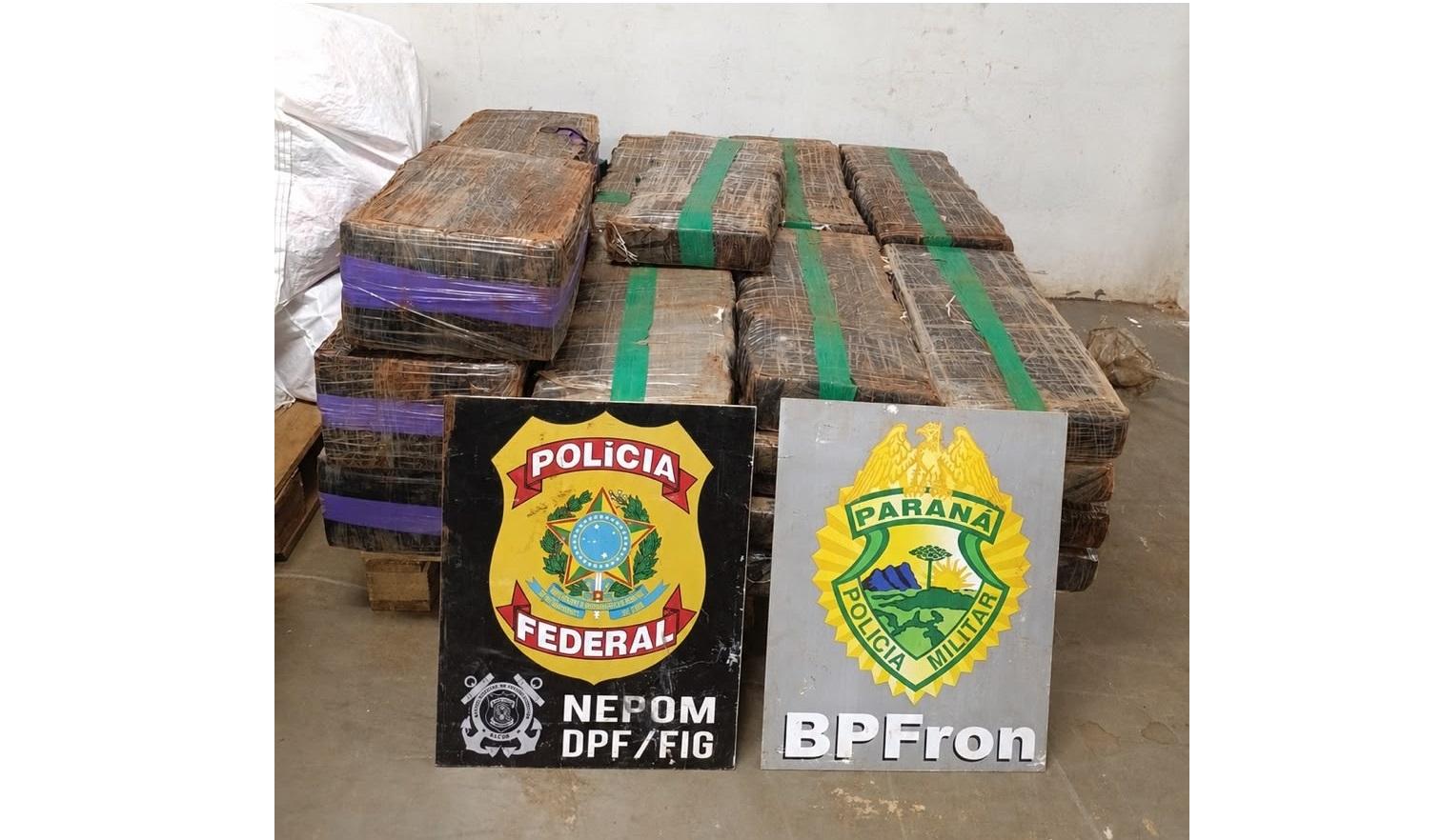 BPFRON e PF apreendem 373 Kg de maconha em Foz do Iguaçu