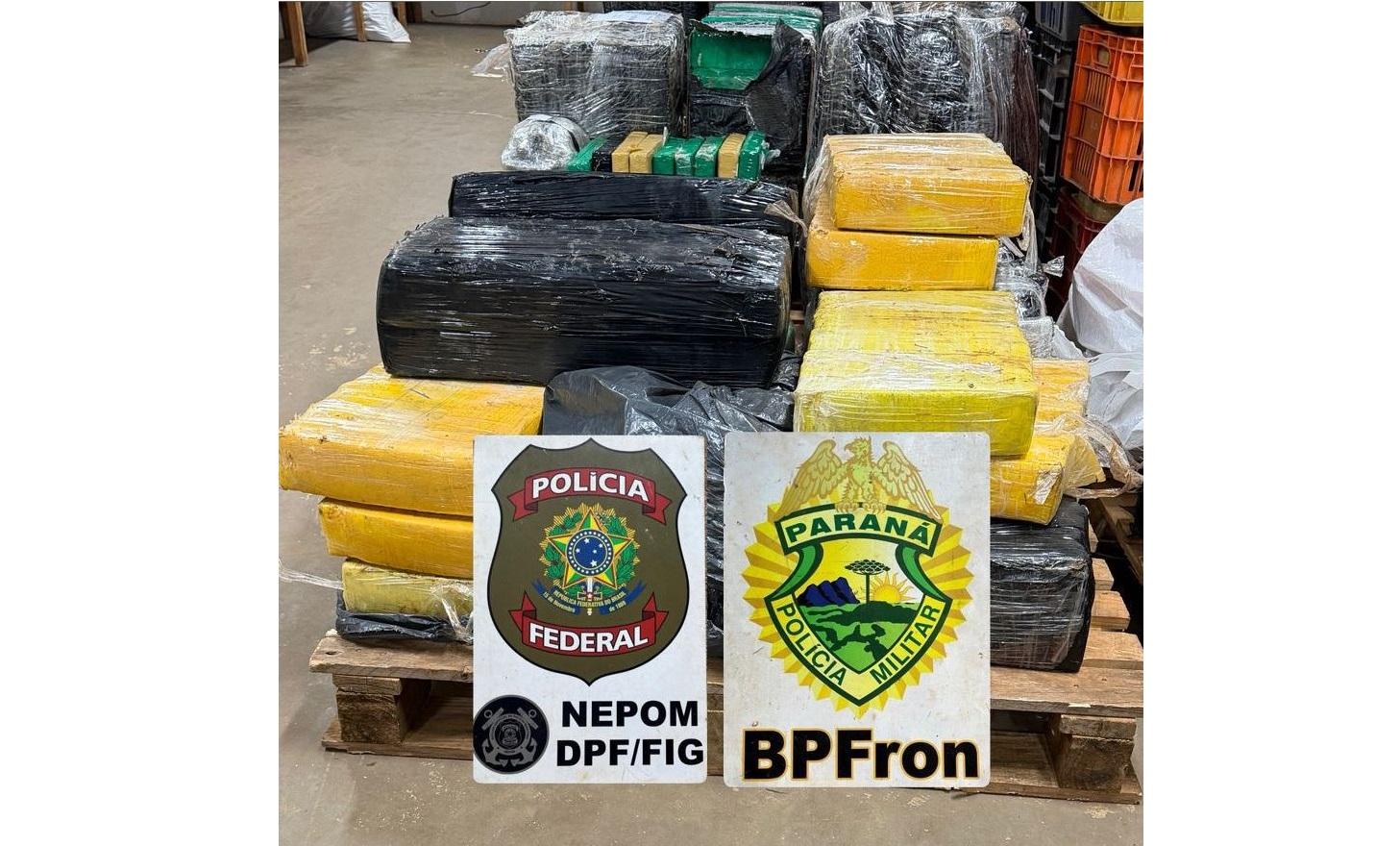 BPFRON e Policia Federal apreendem 237,6 Kg de maconha em Foz do Iguaçu