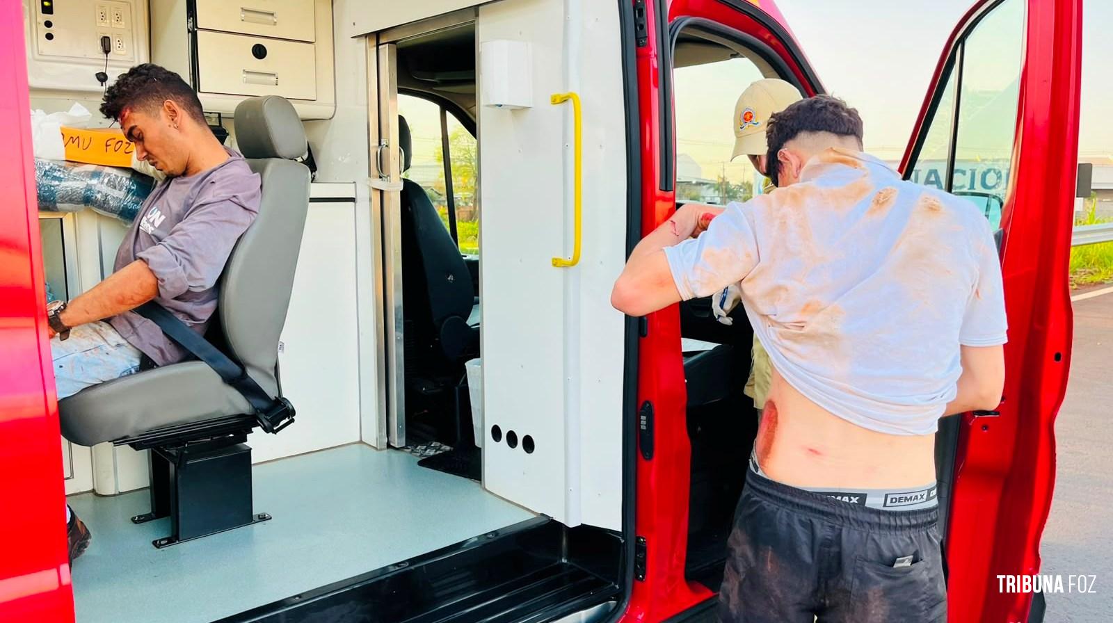 Ciclista é atropelado por motocicleta no viaduto da BR-277 em Foz do Iguaçu 