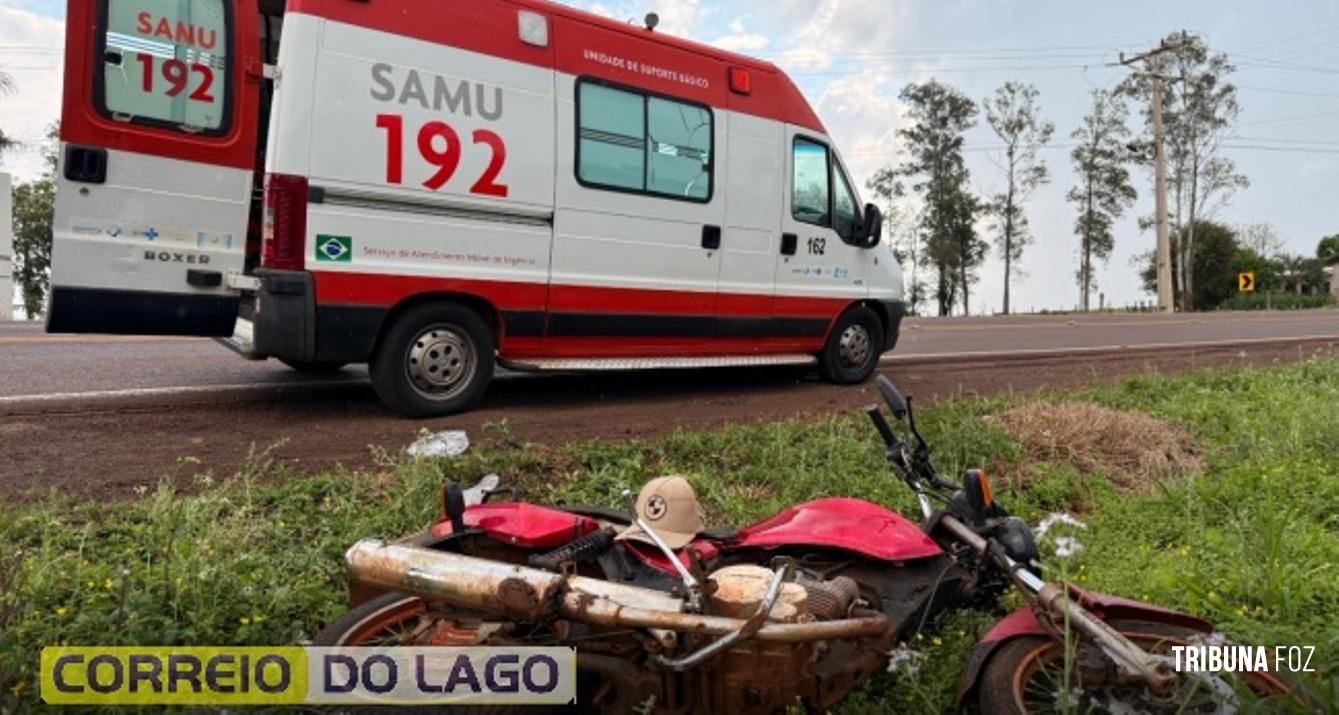 Homem é encontrado desacordado ao lado de moto com placas do Paraguai na PR-495, em Missal