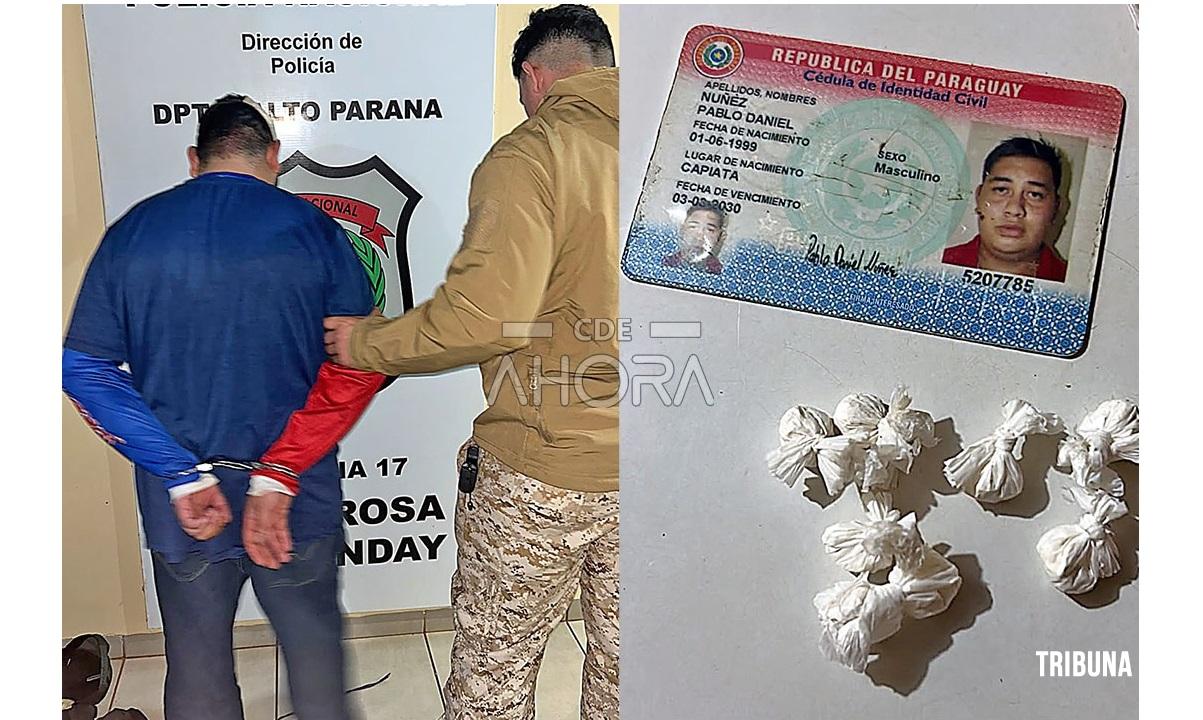 Homem é preso com sete papelotes de cocaína em Santa Rosa del Monday no Paraguai