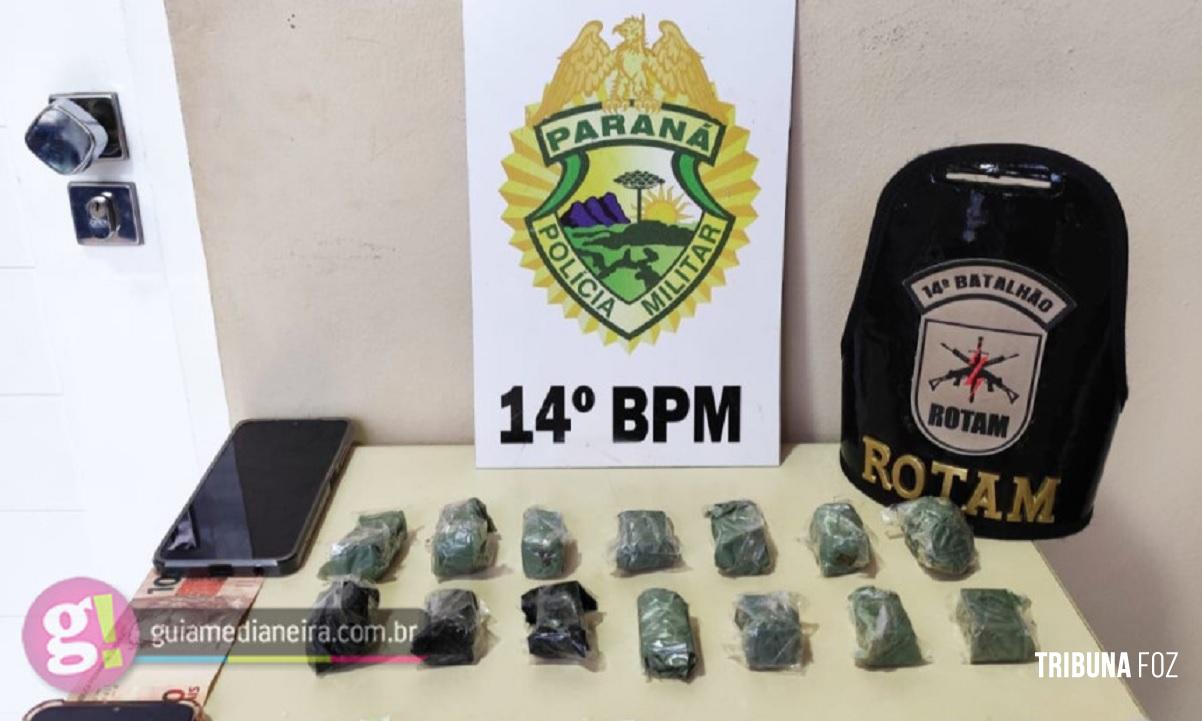 Homem é preso por tráfico de drogas durante abordagem da ROTAM em Medianeira