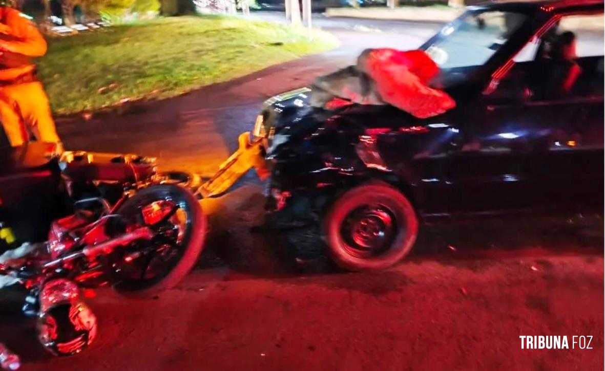 Motociclista fica ferido em acidente em Marechal Cândido Rondon