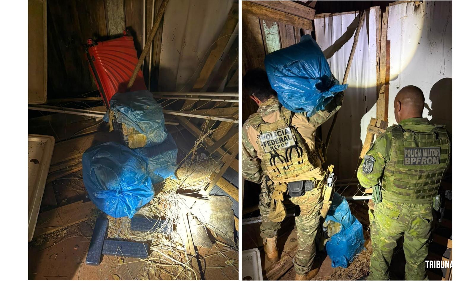 PF e PM apreendem 84 Kg de maconha em imóvel abandonado em Foz do Iguaçu