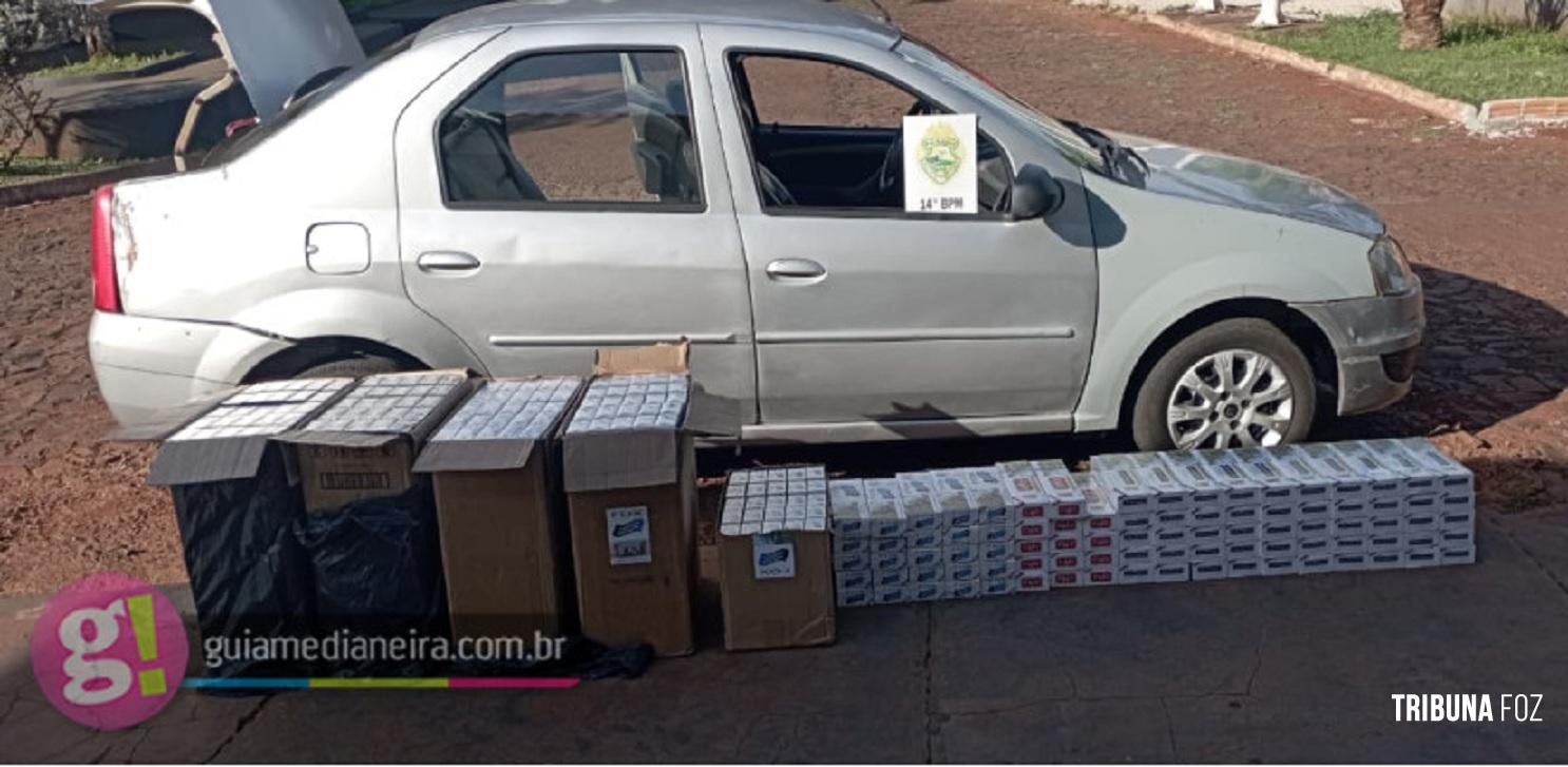 PM apreende mais de 300 pacotes de cigarros contrabandeados em Medianeira