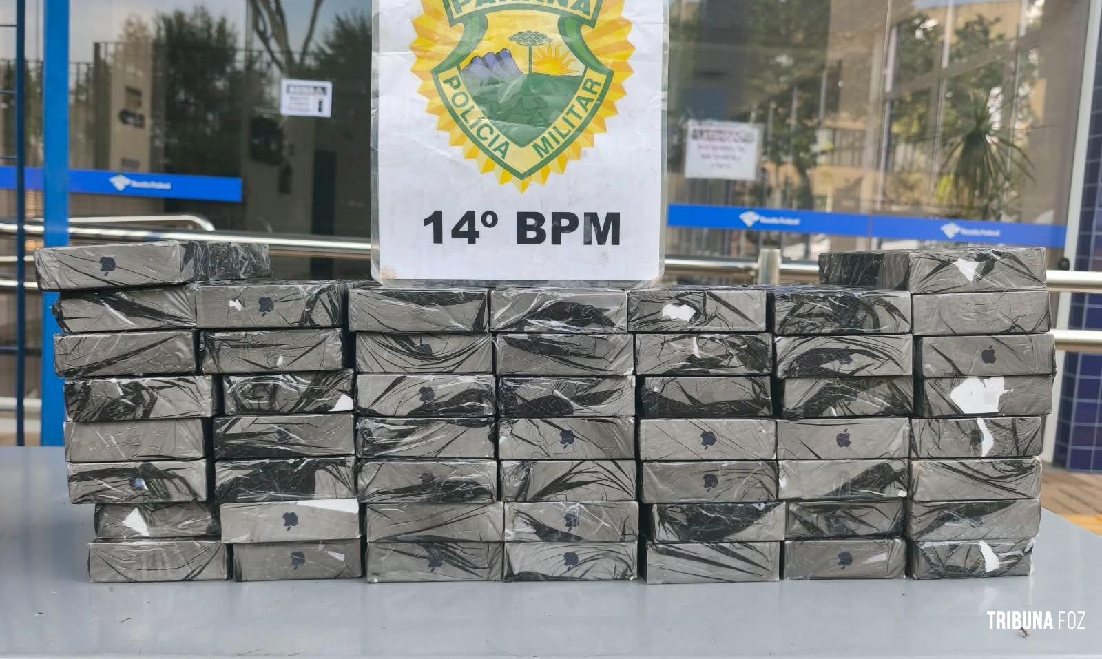 PM recupera 54 iphones após roubo no Jardim América em Foz do Iguaçu