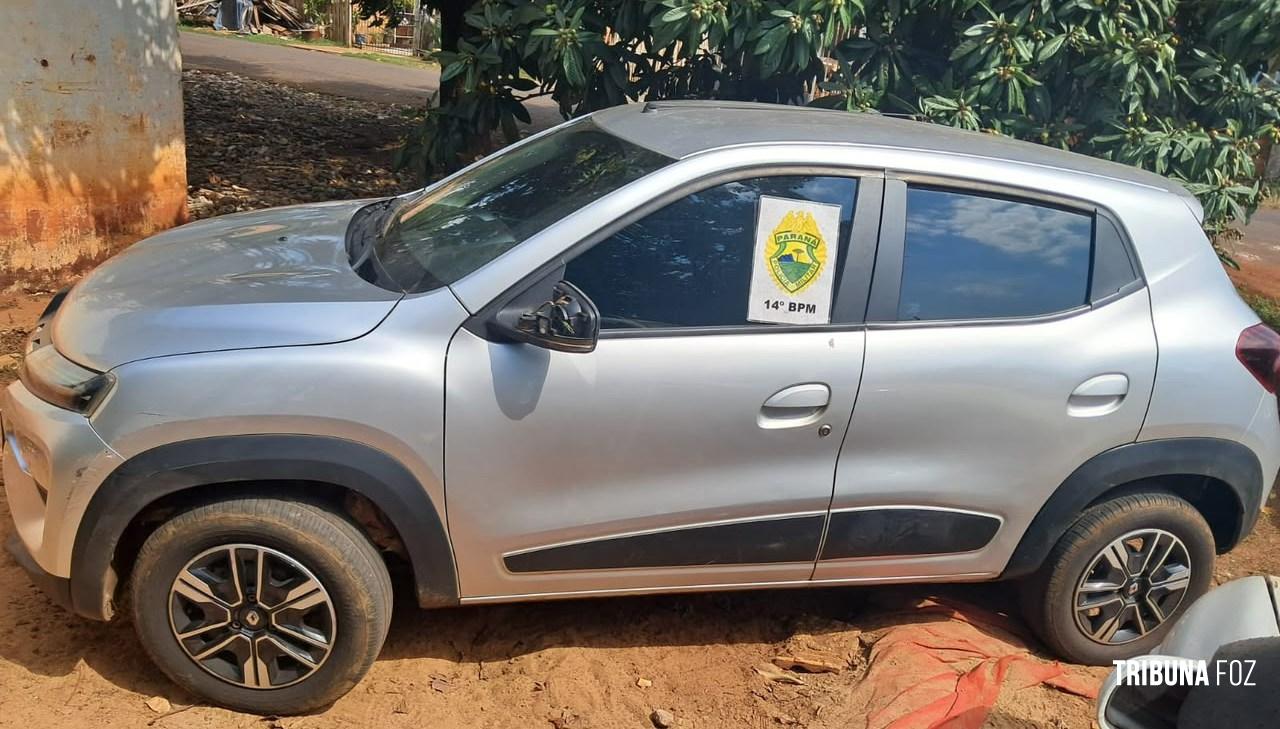 PM recupera veículo furtado e constata adulteração de sinal identificador no bairro Cidade Nova em Foz do Iguaçu