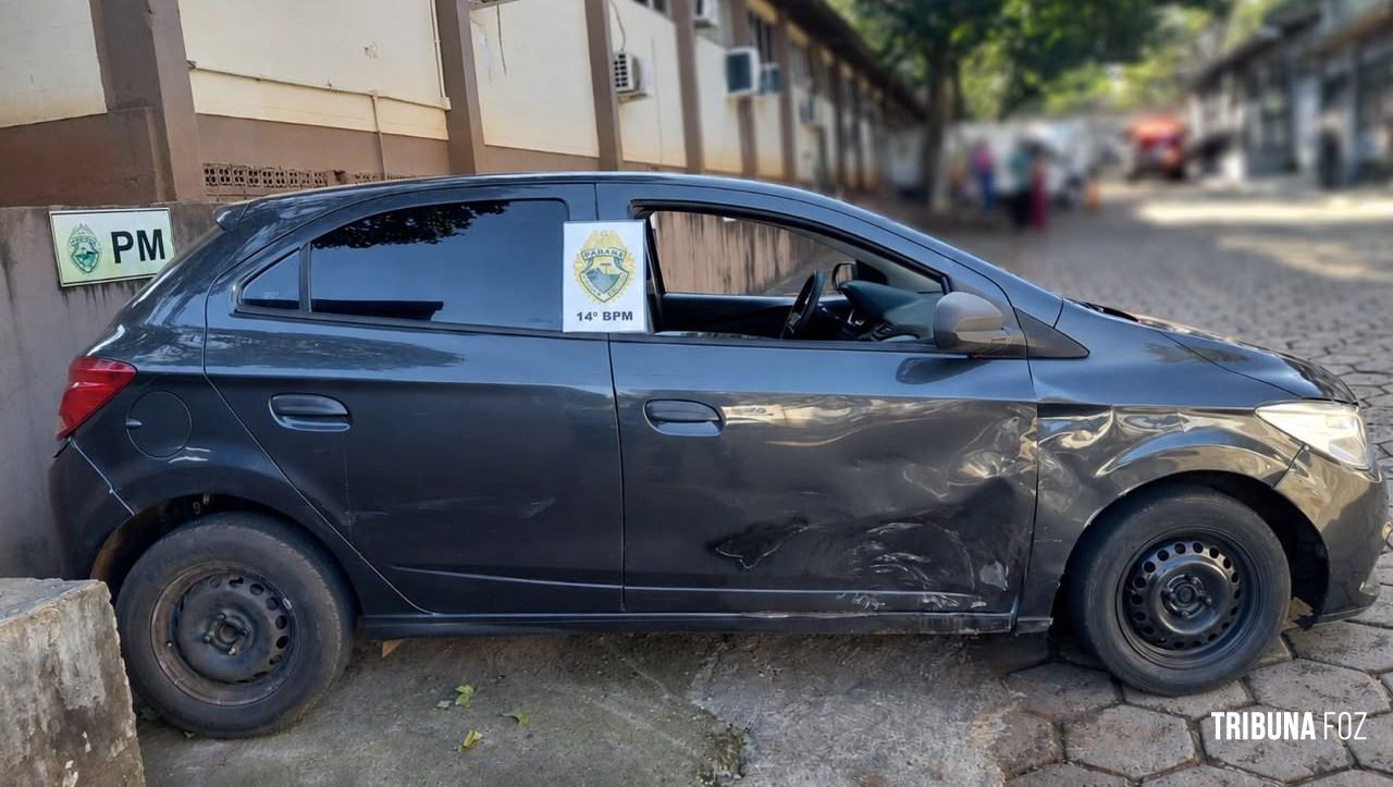 PM recupera veículo roubado e apreende arma de fogo no bairro Três Lagoas em Foz do Iguaçu