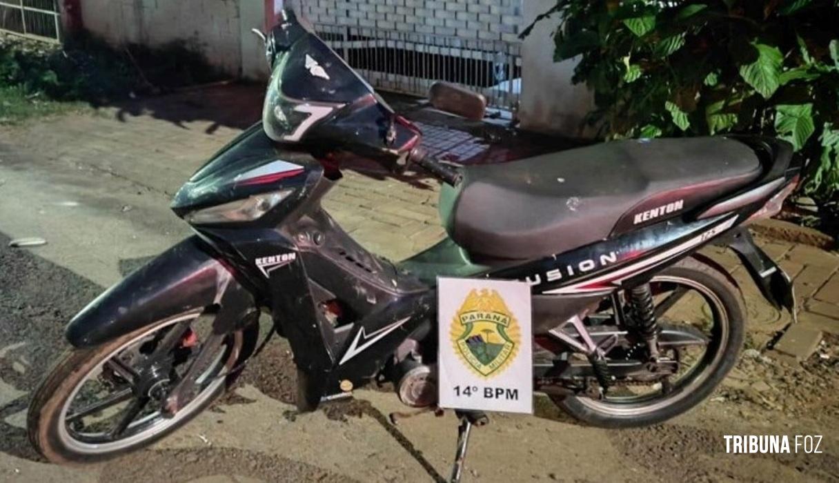 Policia Militar recupera motocicleta furtada no Bairro Portal da Foz em Foz do Iguaçu