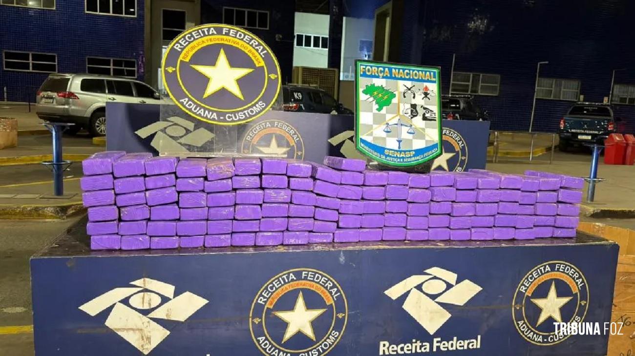 Receita Federal retém 94,8 Kg de maconha escondidos em fundo falso de veículo na Ponte da Amizade