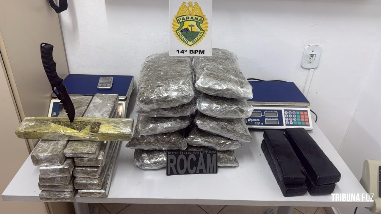 ROCAM apreende mais de 22 quilos de maconha em ônibus interestadual em Foz do Iguaçu