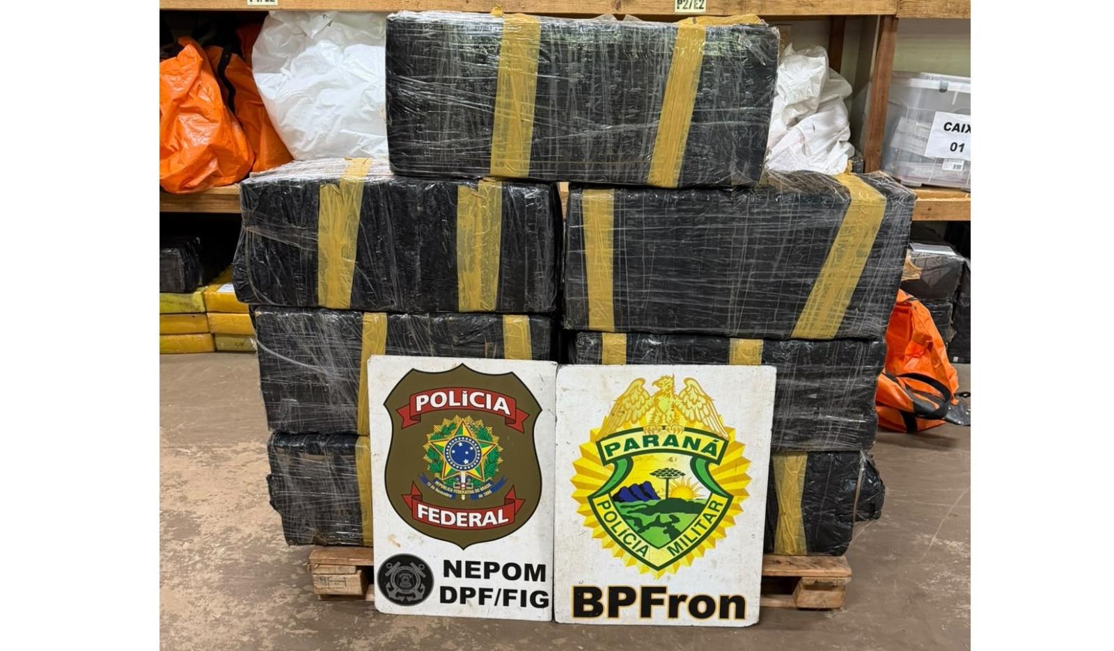 BPFRON e PF apreendem 506,3 Kg de maconha na região da Vila B em Foz do Iguaçu
