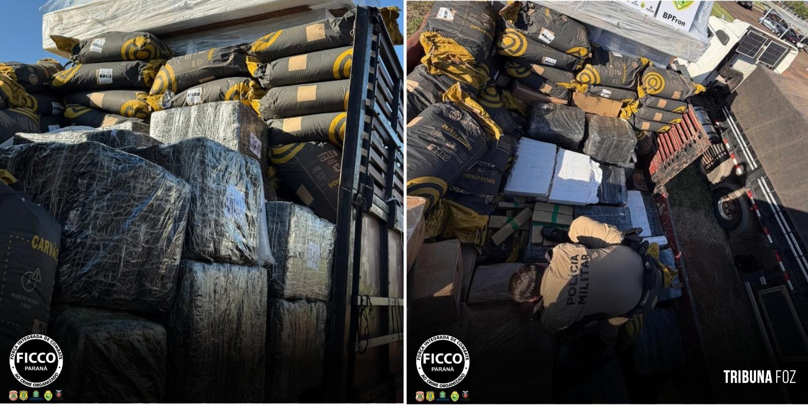 FICCO/PR apreende mais de 1.517 Kg de maconha oculta em um caminhão em São Miguel do Iguaçu