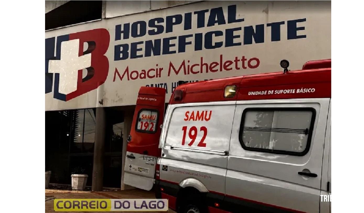 Motociclista é ejetado após colidir contra pedras e cai em área de plantação no interior de Santa Helena