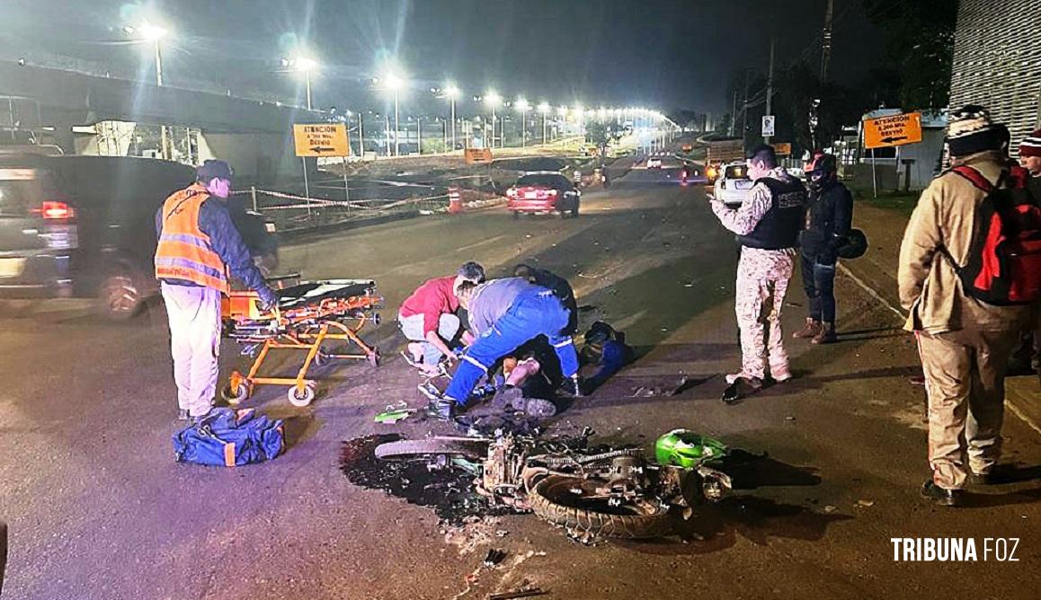 Motociclista morre após colisão com caminhão no Km 10 em Ciudad Del Este no Paraguai