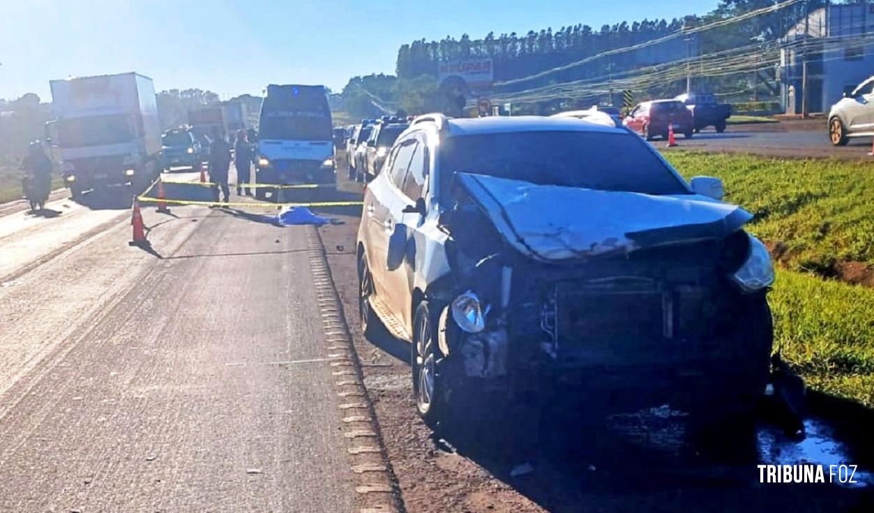 Motociclista morre após ser atingida por caminhonete no Paraguai