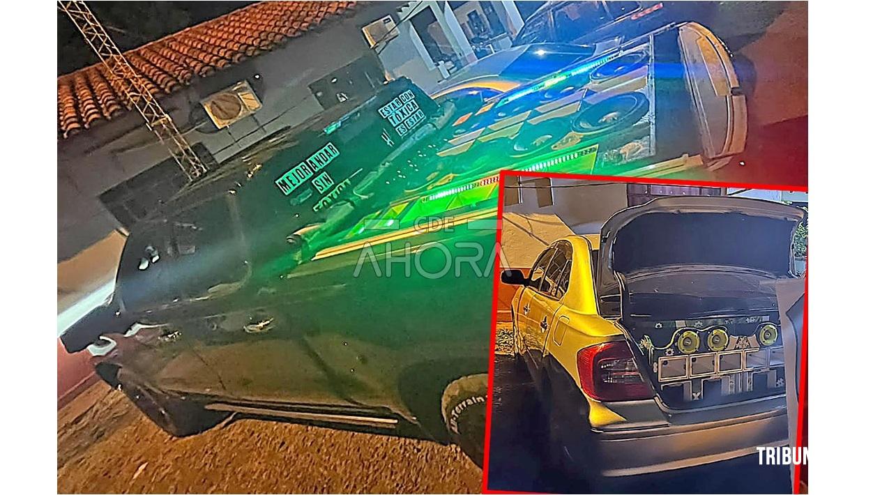 Motorista é preso após colidir com viatura policial durante operação de combate à poluição sonora em Ciudad Del Este