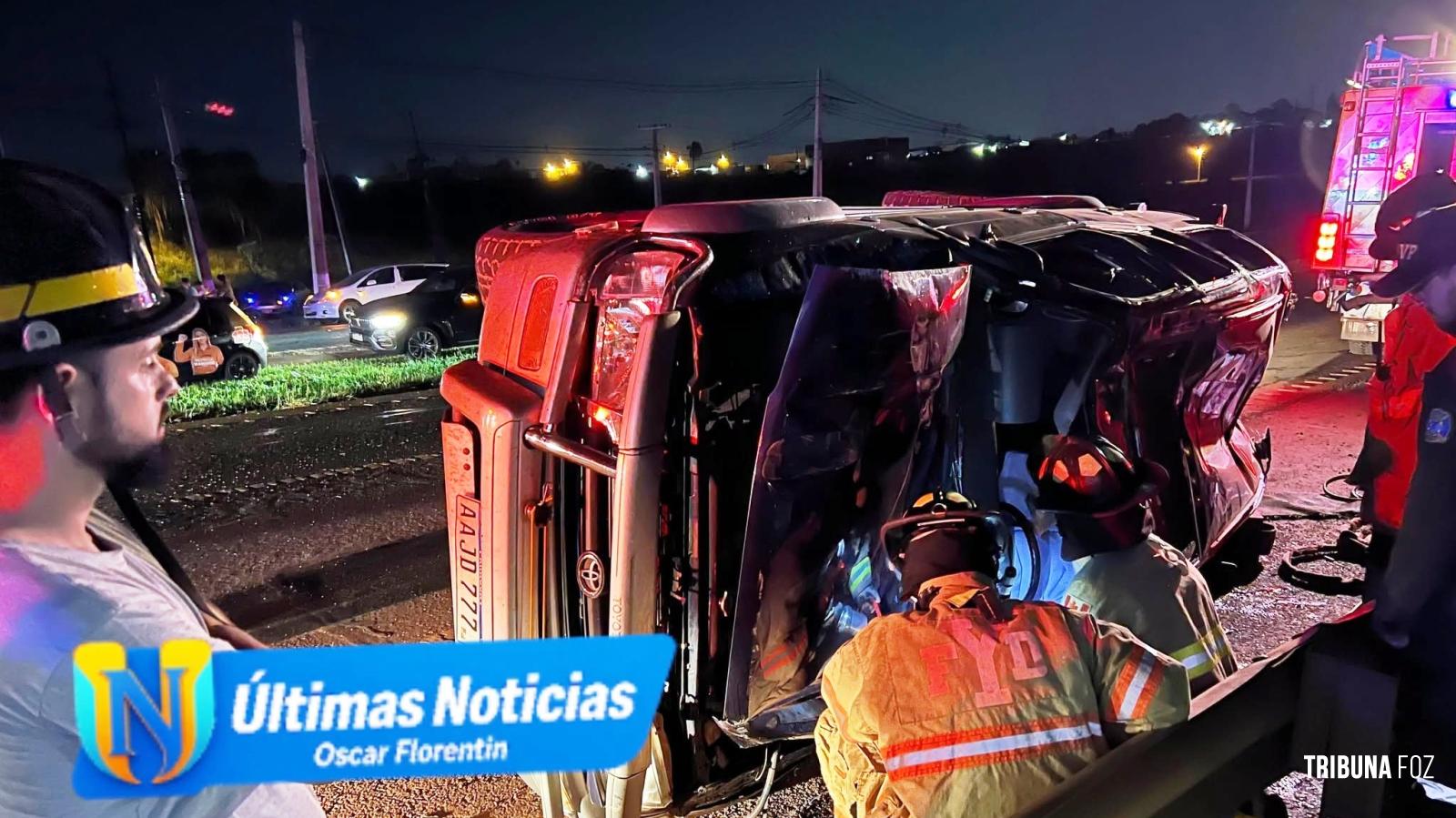 Motorista morre após caminhonete capotar na Rodovia PY-02 em Minga Guazú no Paraguai