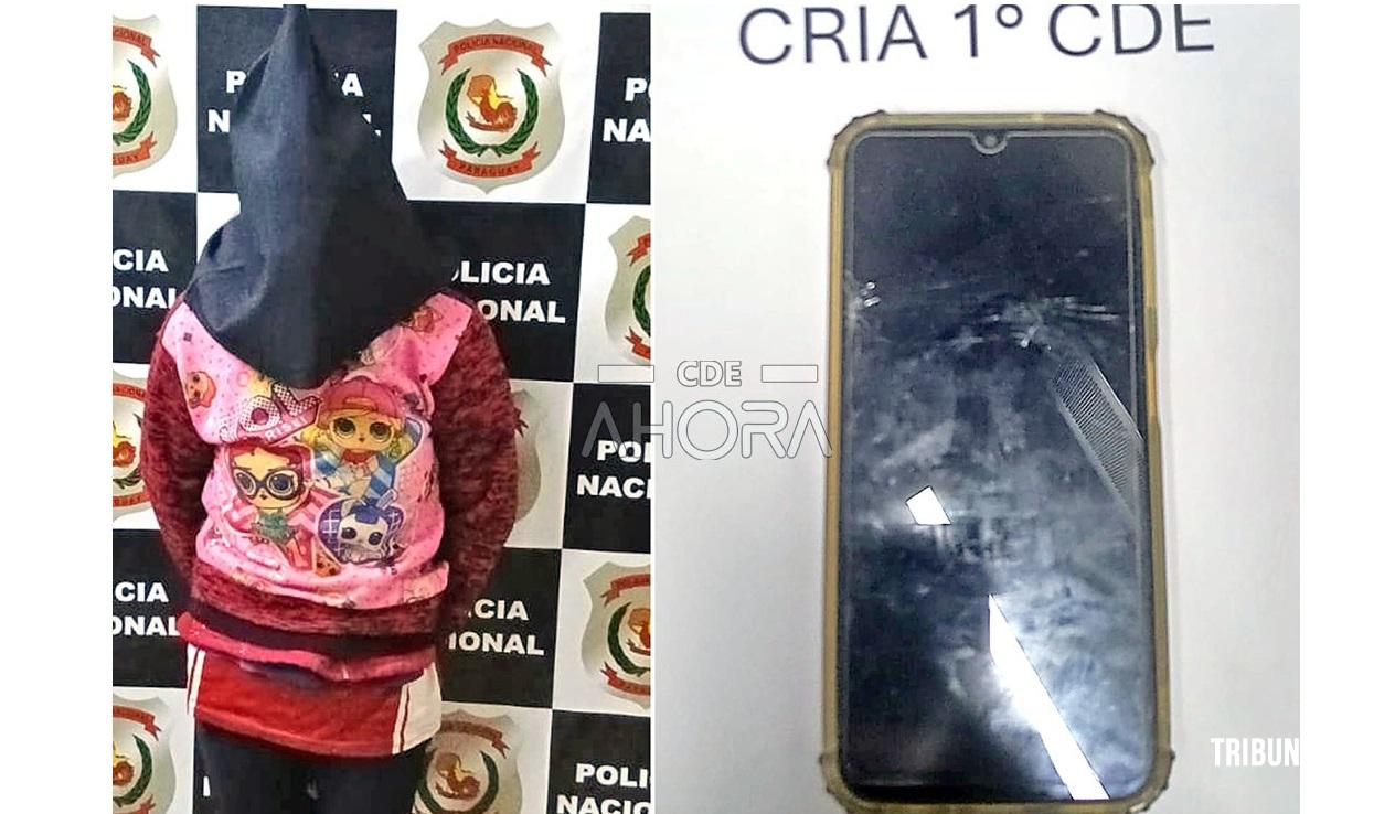 Mulher presa após furto de celular no centro de Ciudad Del Este no Paraguai