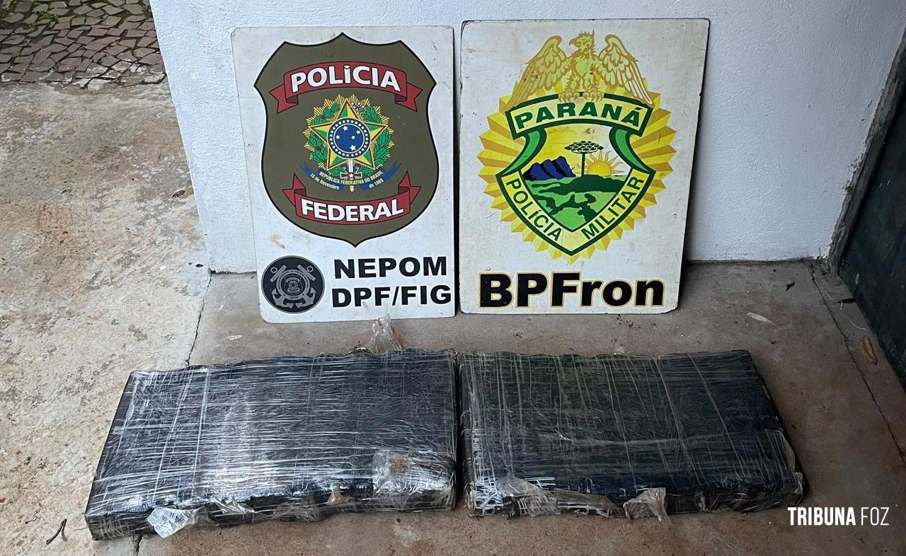PF e PM apreendem 25 Kg de maconha após travessia de embarcação em Foz do Iguaçu