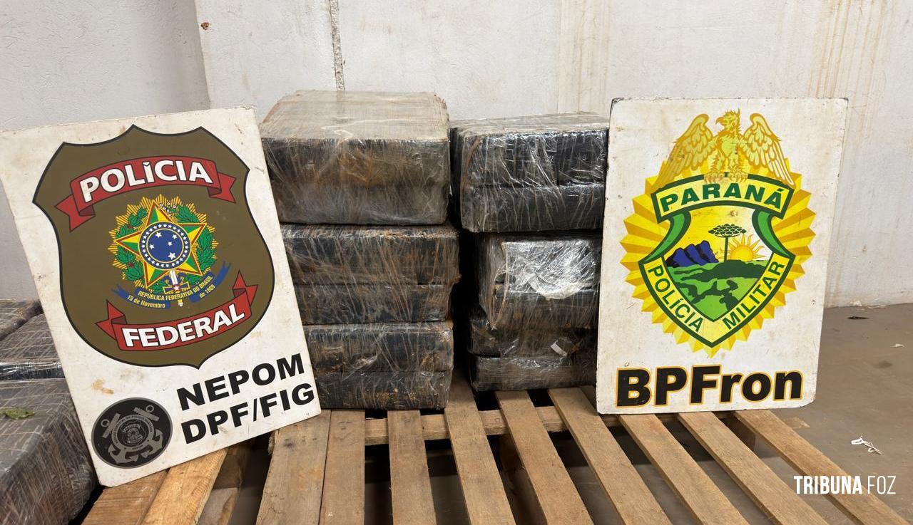 PF e PM apreendem mais de 180 quilos de maconha às margens do Rio Paraná em Foz do Iguaçu