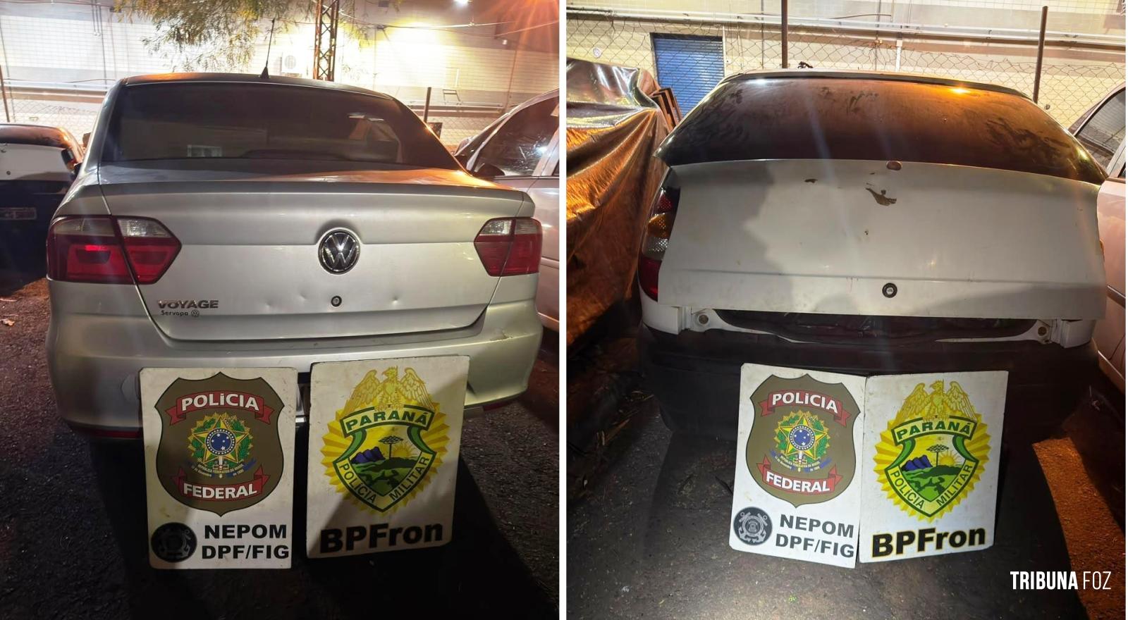 PF e PM localizam dois veículos com carga de cigarros em Foz do Iguaçu