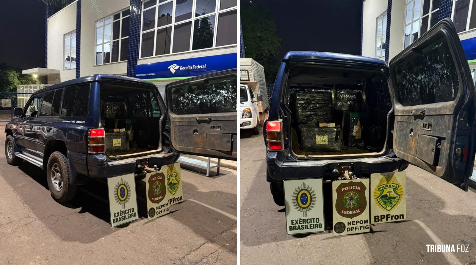 PF, PM e Exército apreendem veículo com mercadorias de origem paraguaia em Foz do Iguaçu