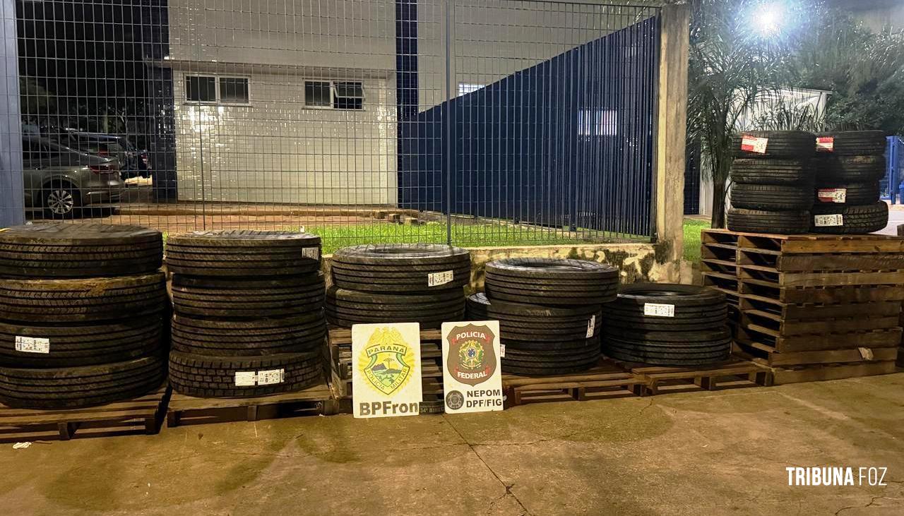 PF, PM e Exército localizam depósito clandestino de pneus em Foz do Iguaçu