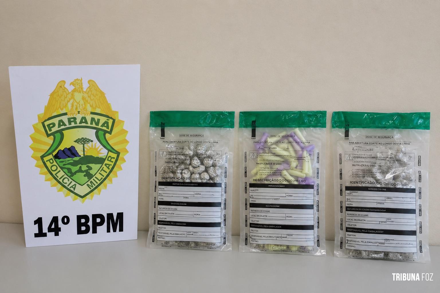 PM apreende cocaína, crack e maconha no bairro Ipê na cidade de Medianeira