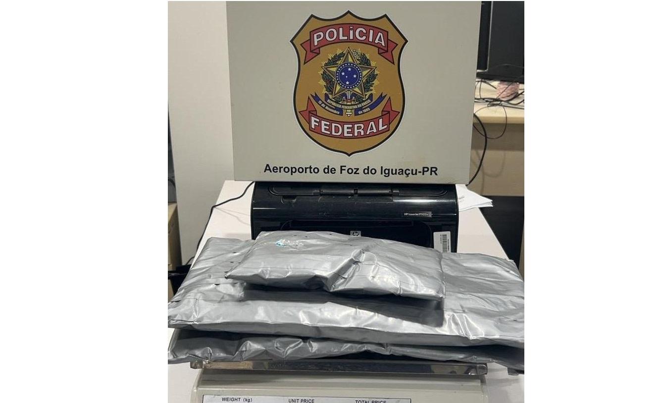 Policia Federal prende duas paraguaias com mais de 6 Kg de cocaína no Aeroporto de Foz do Iguaçu