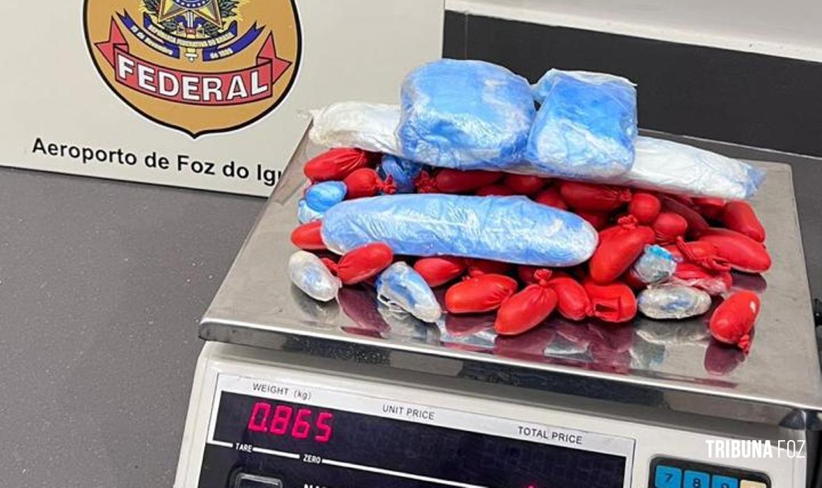 Policia Federal prende paraguaio com cocaína ocultada nas roupas e no corpo no Aeroporto de Foz do Iguaçu