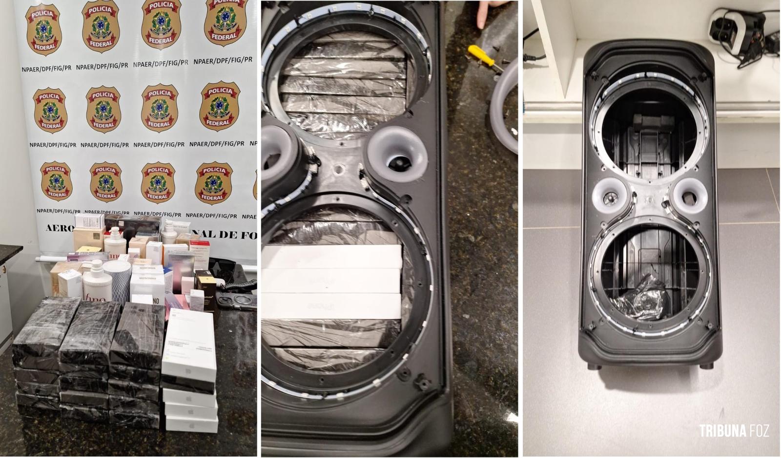 Policia Federal prende passageiro com carga de celulares e perfumes descaminhados no Aeroporto de Foz do Iguaçu
